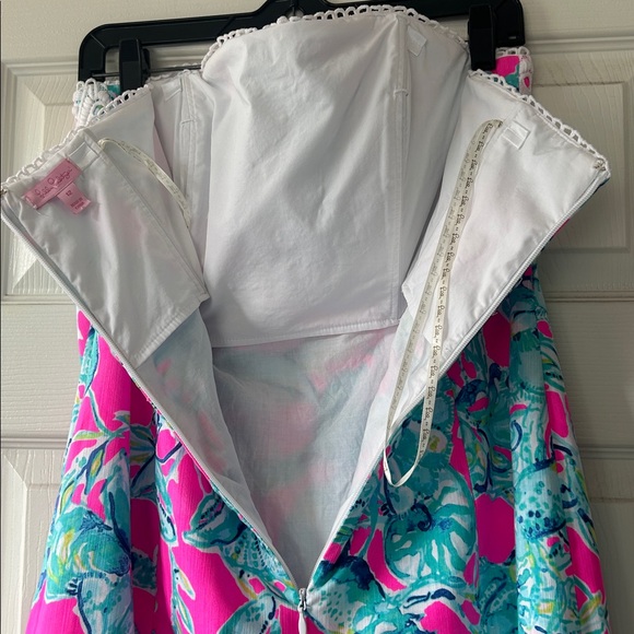 Lilly Pulitzer Brynn strapless lace dress Raz Berry Lobsters in Love size 12 - Picture 5 of 10
